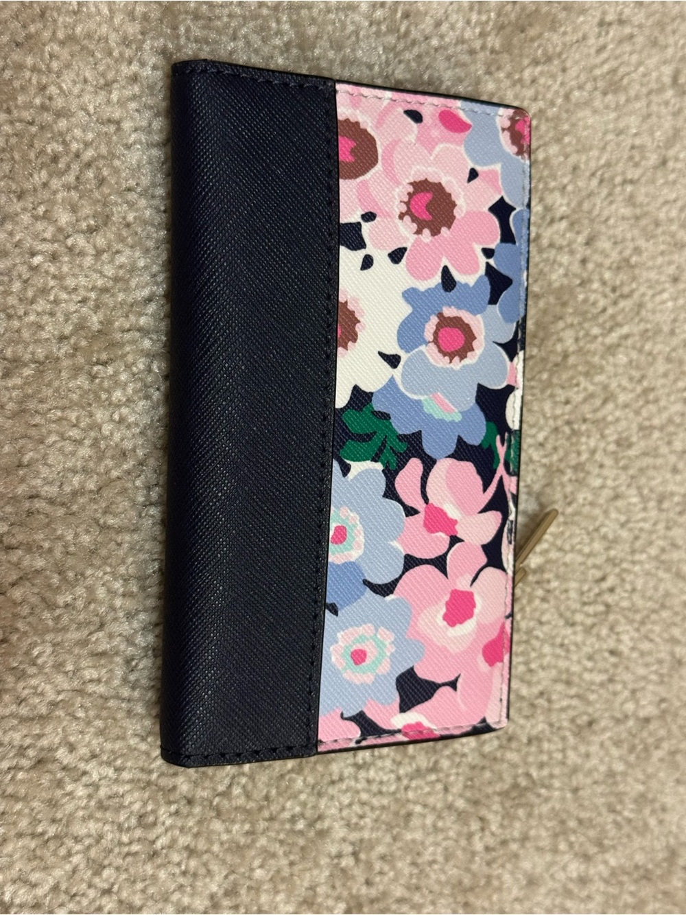 kate spade Floral Zip Wallet in Navy and Pink - Picture 2 of 4